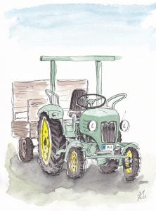 Kleiner grüner Traktor